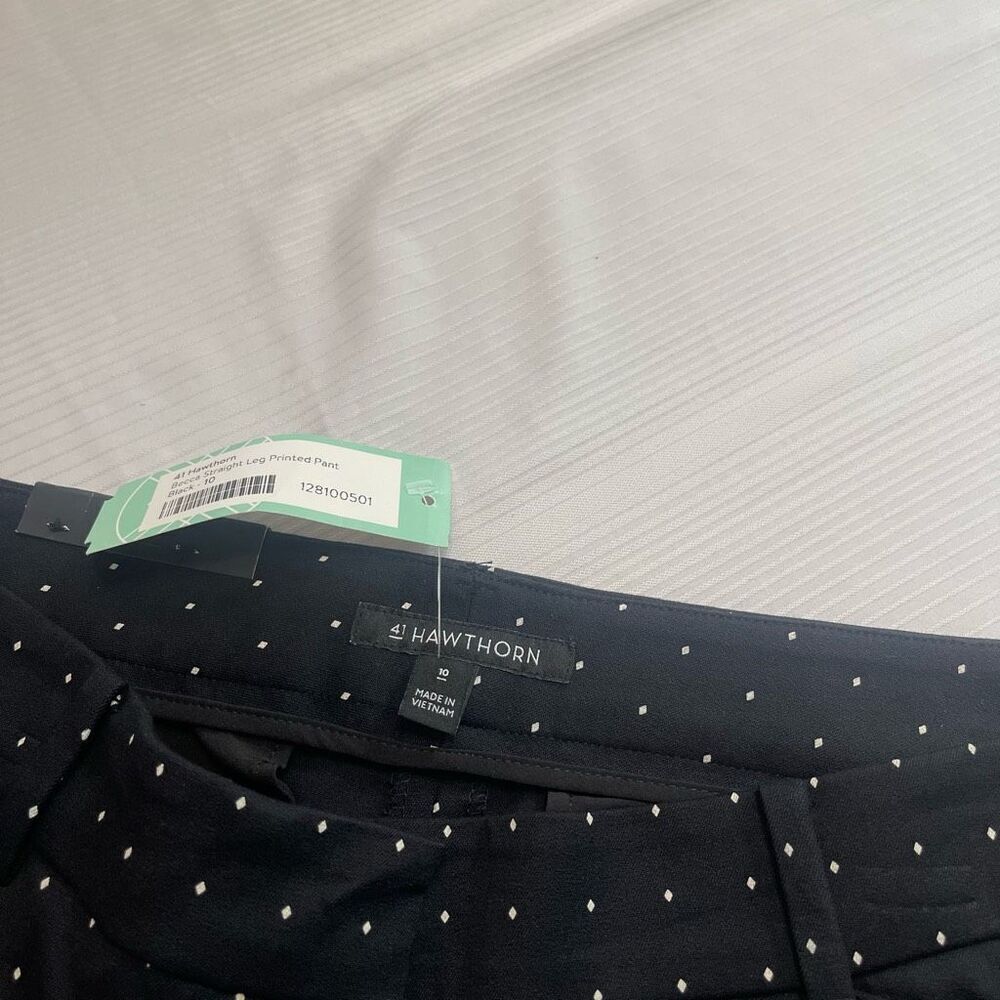 NWT 41 Hawthorn Black White Becca Straight Leg Printed Pants Size 10 New - Picture 6 of 8